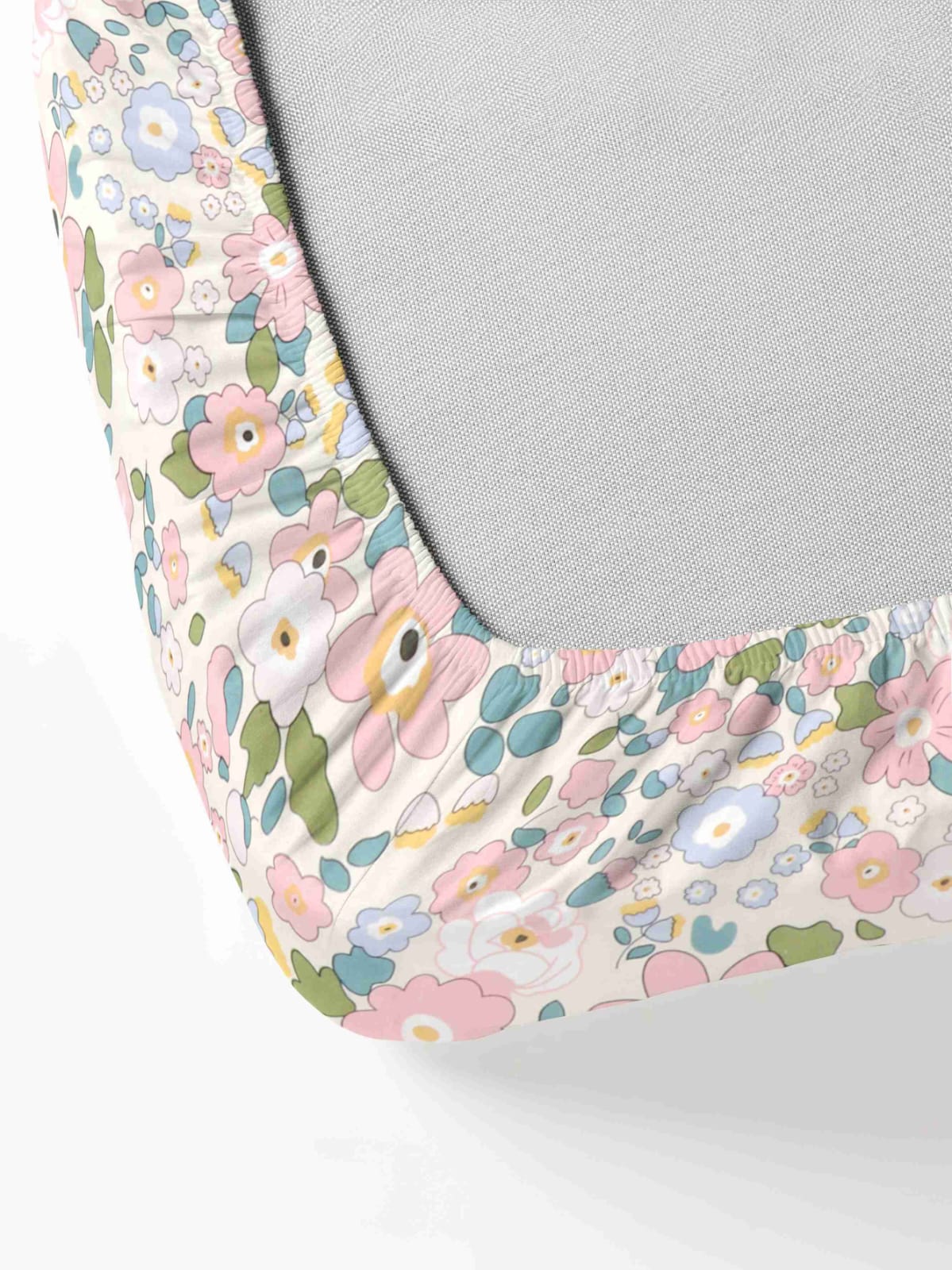 Super soft glace cotton double bedsheet with elastic edges and matching pillow covers, measuring 72x78 inches.