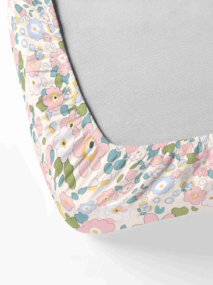Super soft glace cotton double bedsheet with elastic edges and matching pillow covers, measuring 72x78 inches.