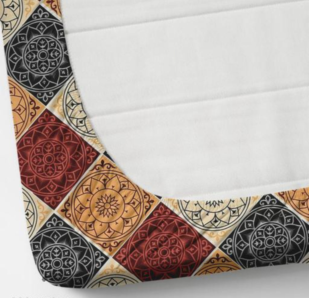 Super soft glace cotton double bedsheet with elastic fitted edges and two pillow covers, measuring 72x78 inches.