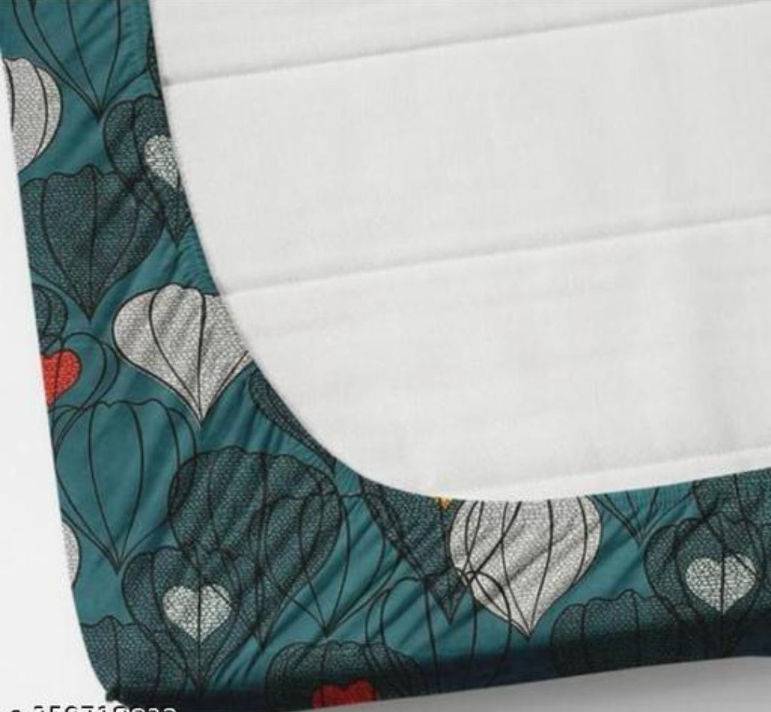 Super soft glace cotton fitted bedsheet with elastic edges and two pillow covers, ideal for double beds, 72x78 inches.