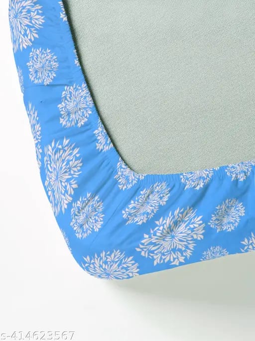 Super soft glace cotton fitted double bedsheet with elastic edges and two pillow covers, 72x78 inches, by brand 20027.