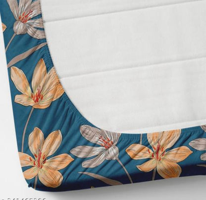 Super soft glace cotton double bedsheet with elastic fitted edges and two pillow covers, measuring 72x78 inches.