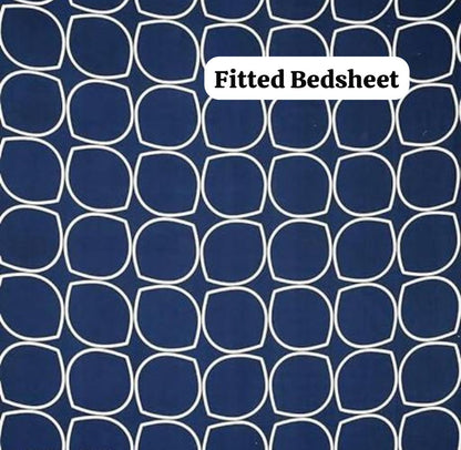 Super soft glace cotton all-round elastic fitted bedsheet with 2 pillow covers, fits double bed 72x78 inches.
