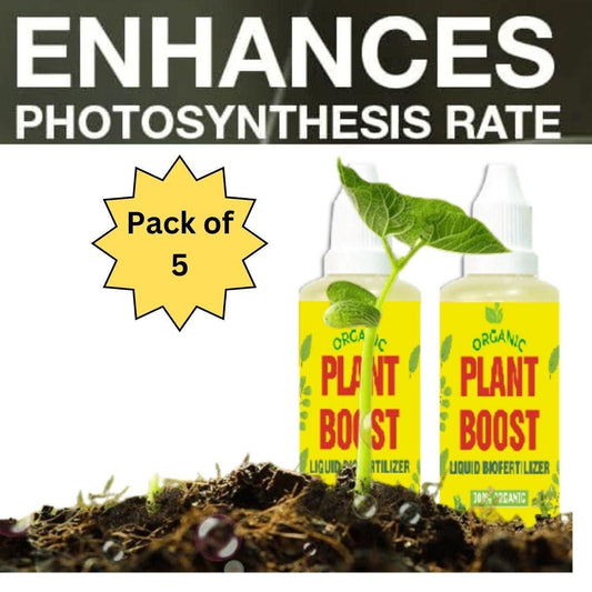 Two packs of 205 Plant Boost Liquid Biofertilizer for all crops, with basil seeds in the image, highlighting organic fertilizer packaging.