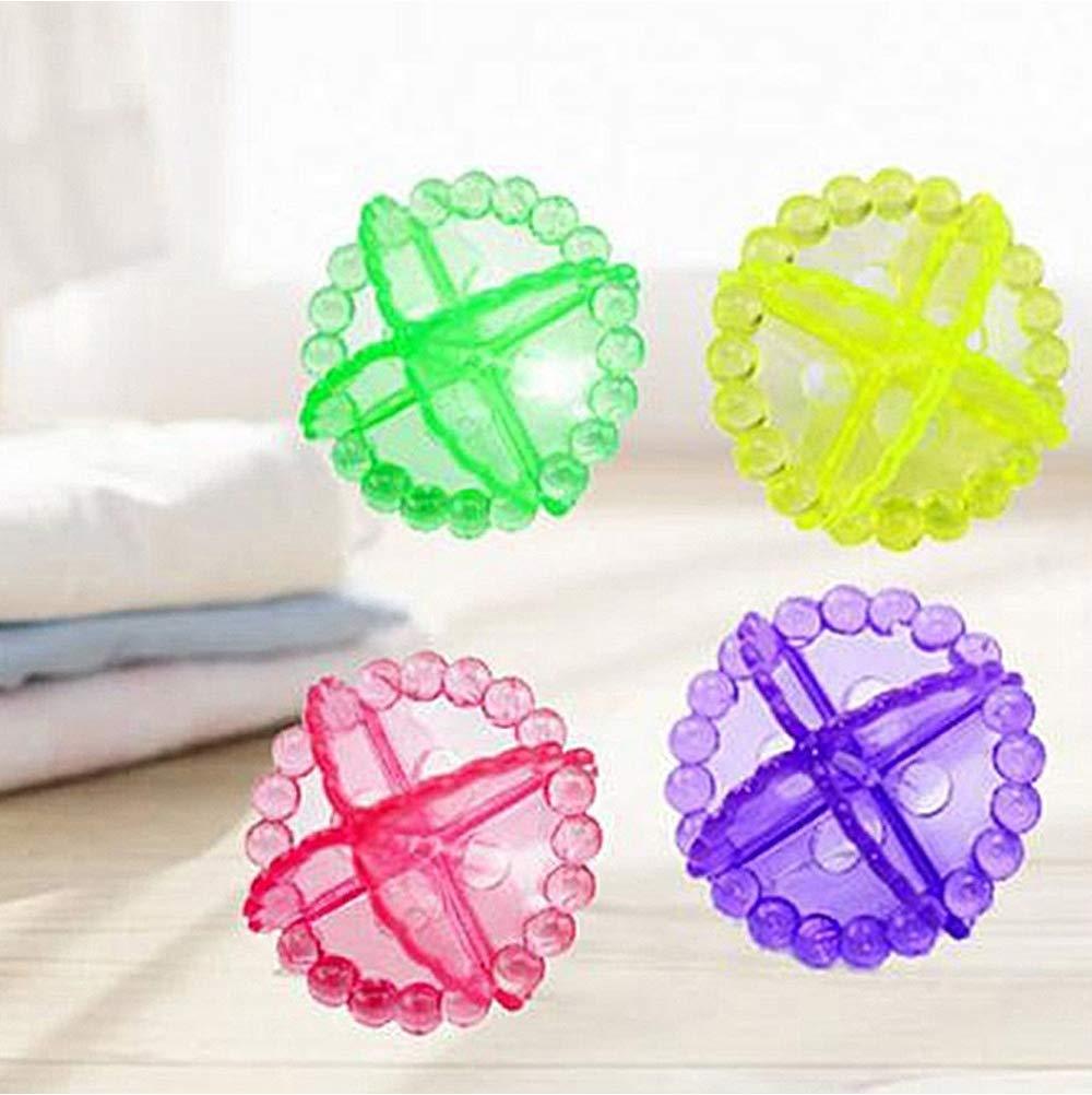 Set of four transparent laundry washing balls by Wukusy designed to clean clothes without detergent.