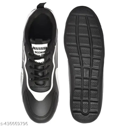 Black men's sports shoes by 21290 featuring a sleek design and comfortable athletic style for active wear.