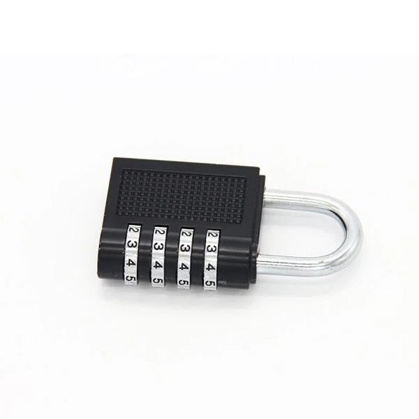Wukusy 218 4-digit combination padlock with metal body and shackle, secure lock for gates, lockers, or storage units.
