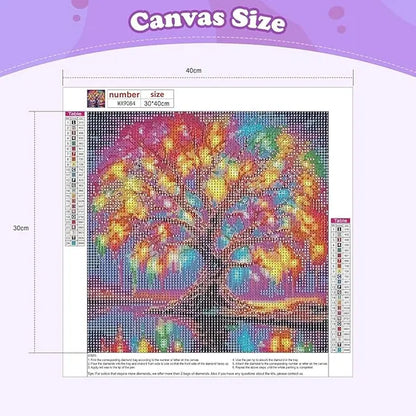 3D diamond art painting kit for adults and beginners featuring a 5D tree design, by 22123, includes diamond mosaic and tools.