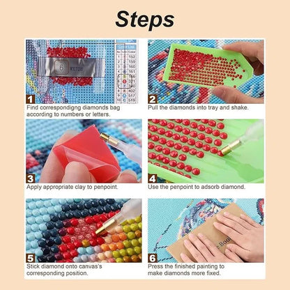 Diamond Art Painting Kit for Adults and Beginners, 5D Tree 3D Puzzle by 22123 featuring colorful diamond embellishments.