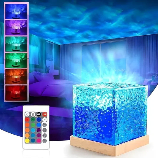 USB portable water ripple projection light by 22123, camping lantern with dynamic water effect for home decor or outdoor use
