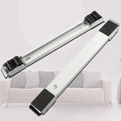 Heavy-duty expandable appliance roll with 24-wheel base stand, durable hand tool for appliance maintenance and repair.