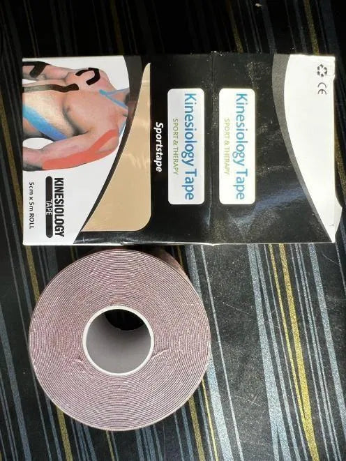 Kinesiology tape joint wrap by 22123, adhesive muscle pain relief wrap, showing flexible stretchable tape on a white background.