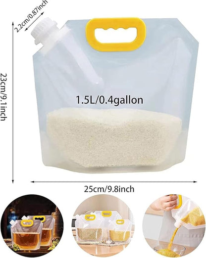 Set of five reusable grain storage produce bags by 22123, lightweight and eco-friendly for fresh food storage.