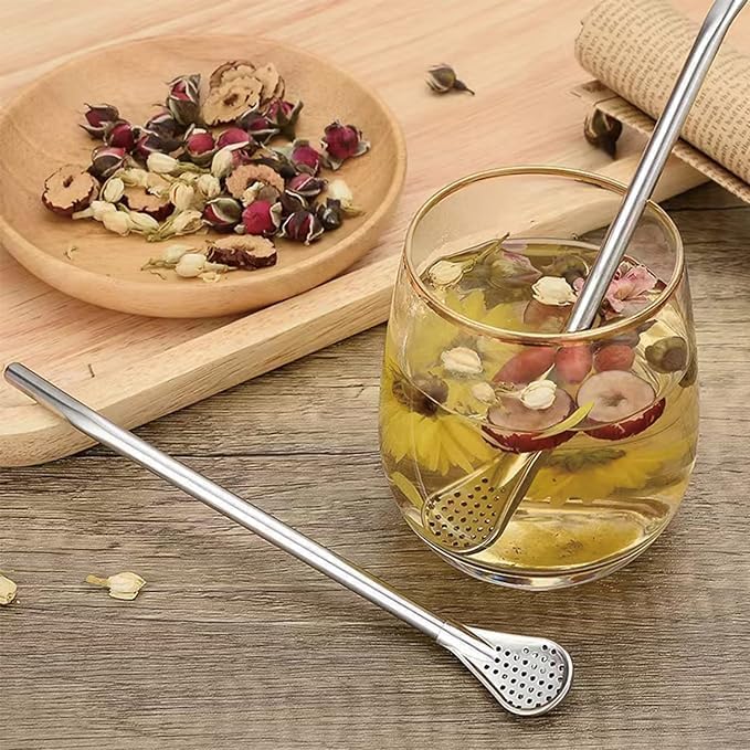 Two-in-one straw filter spoon by 22123, a versatile spoon with a built-in straw filter for easy drinking and food serving.