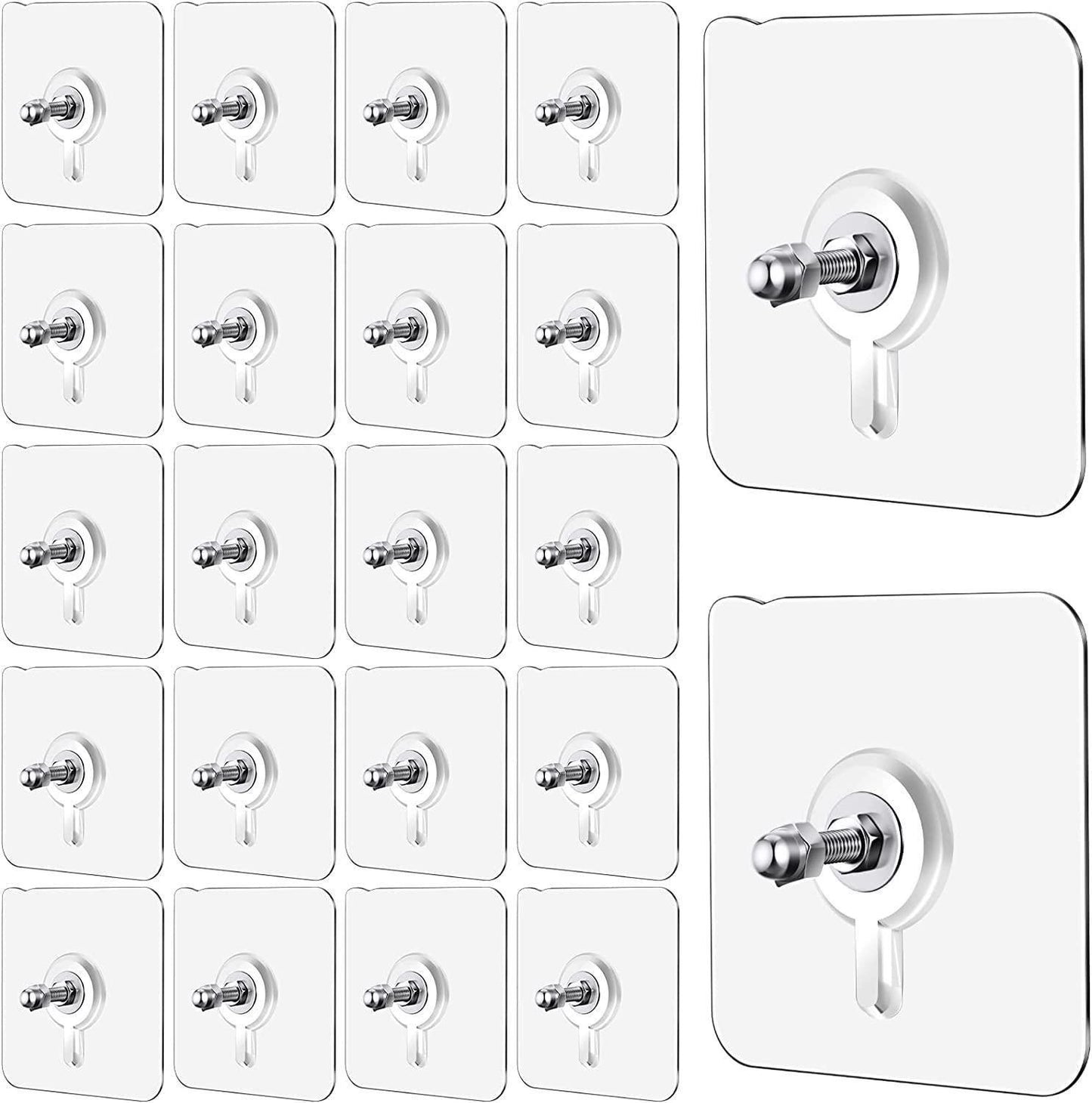 Set of 10 wall mount screw hooks by 22123, ideal for kitchen, bathroom, bedroom, and living room organization.