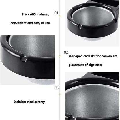 Stainless steel wall-mounted ashtray and cigarette lighter storage rack with balloon and decoration design, model 22927.