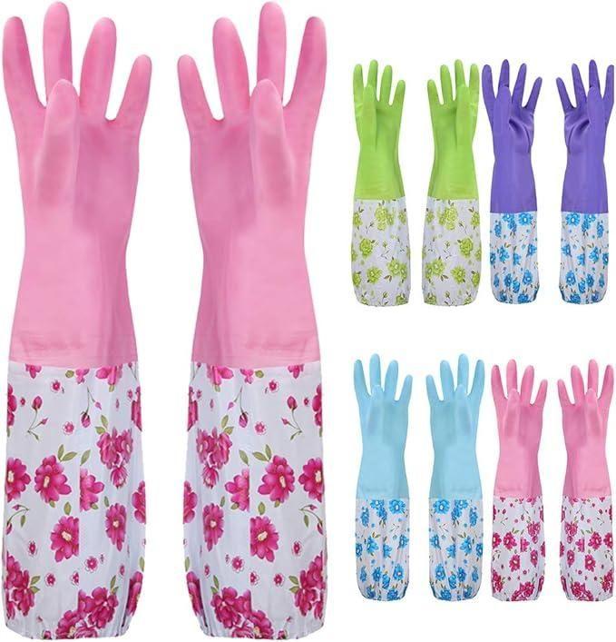 Multicolor multipurpose cleaning gloves with lining, designed for household cleaning tasks, from brand 22927.