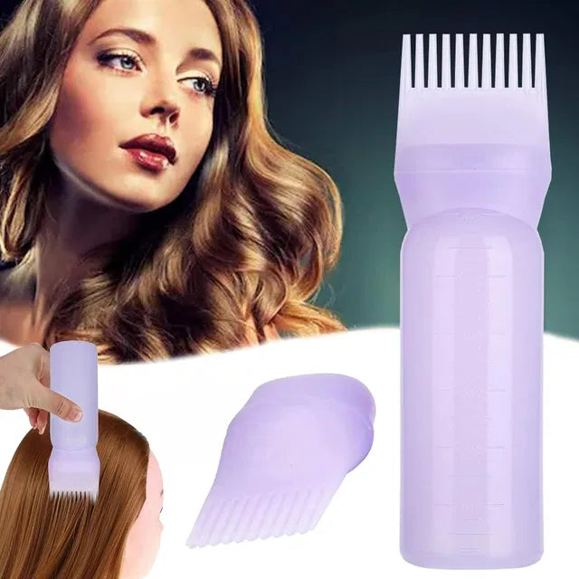 22927 hair comb applicator bottle for hair dye and oil, featuring a root comb design for precise application