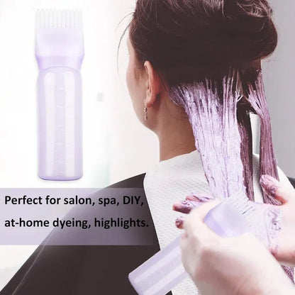 22927 root comb applicator bottle for hair dye and oil, close-up of the hair comb with a sleek design and precise application tip.