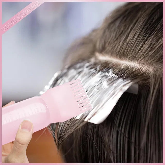 Root comb applicator bottle for hair dye and oil from 22927, featuring a slim design for precise application and styling.