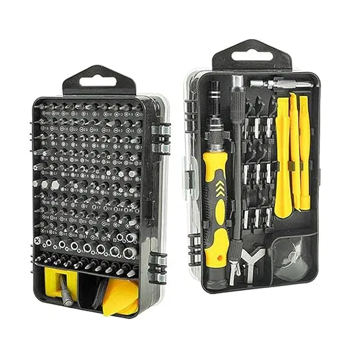 22927 screwdriver kit with repair tools in a plastic case, includes various screwdrivers and bits for home and electronic repairs.