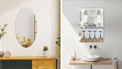 Oval shape makeup mirror from 22927, featuring a sleek design, suitable for close-up grooming and makeup application.