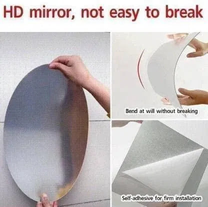 Oval shape makeup mirror by 22927, compact and stylish, reflecting facial features with clear, detailed reflection in the image.