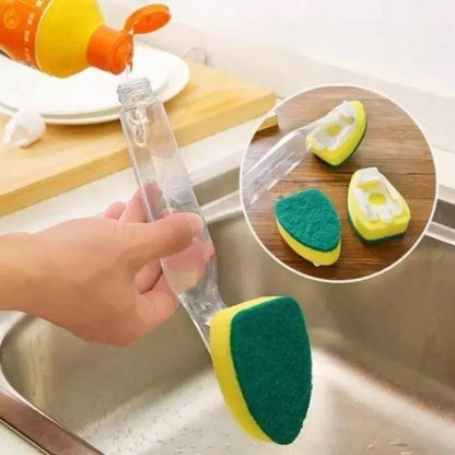 Refillable liquid sponge and brush set for cleaning, featuring a scrub and sponge from the 22927 brand, with a sleek design.