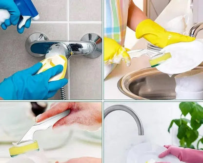 Refillable liquid sponge and brush set for cleaning, featuring durable scrubs and sponges from 22927 brand.