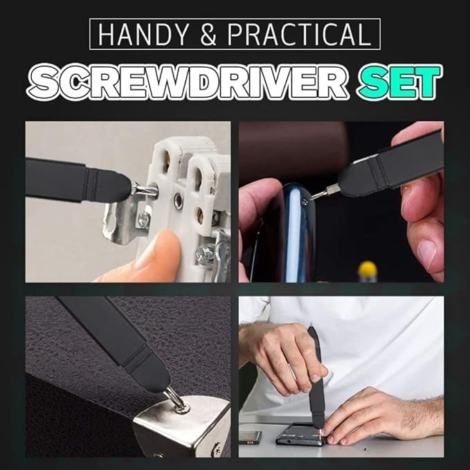 Pen-shaped phone holder with integrated screwdriver set, 6-in-1 multifunction tech tool by 22927, with black and silver design.