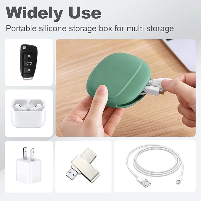 Multicolor silicone headphone organizer and earbud case with data cable storage, portable utensil holder by 22927.