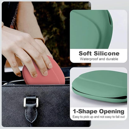 Multicolor silicone headphone organizer and earbud case with space for data cables, designed for portable storage and organization.