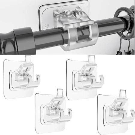 Set of 10 22927 wall hooks with self-adhesive rods clips, ideal for organizing and hanging items in home or office spaces.