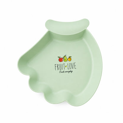 Colorful kids serving tray from Wukusy, designed for children, with a cheerful mix of bright colors and a sturdy handle design.