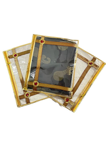 Multicolor saree and suit cover bags with secure zipper closure, set of 6, for elegant storage and organization.