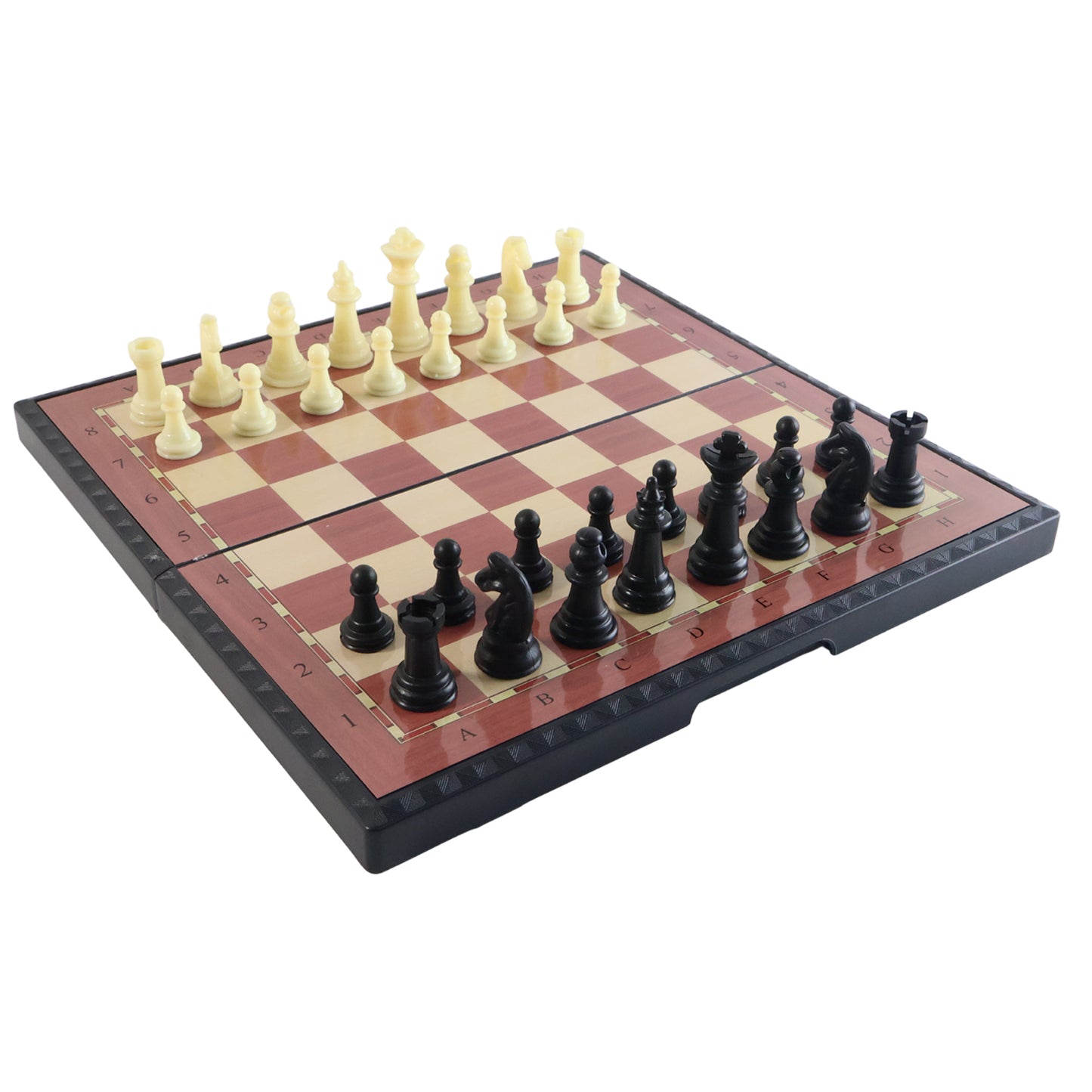 Foldable magnetic chess board game set by Wukusy, featuring a 24x24 cm size with chess pieces on a compact, foldable design.