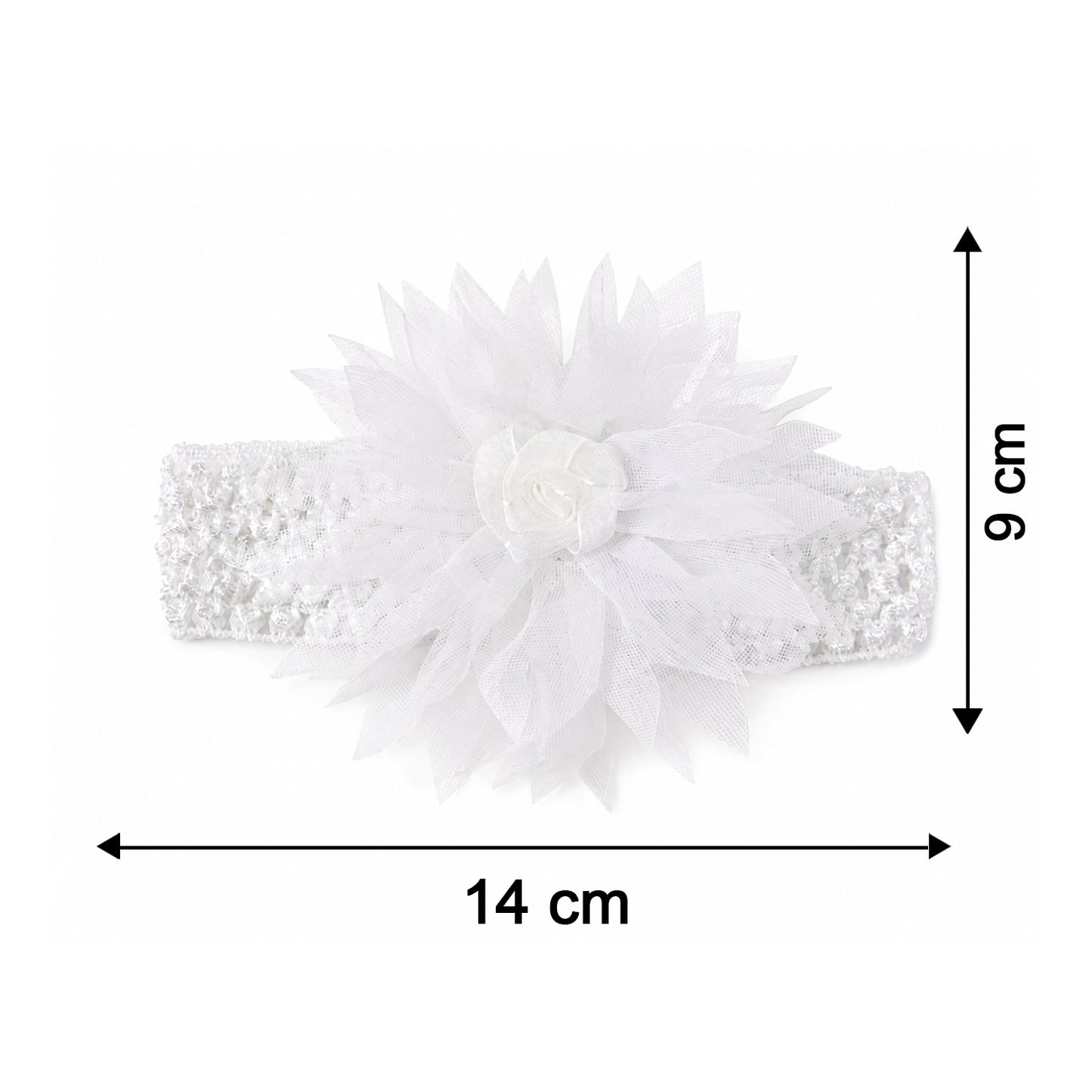 Soft elastic floral baby headband by Wukusy, stretchable and stylish hair accessory for infants with colorful flower design.