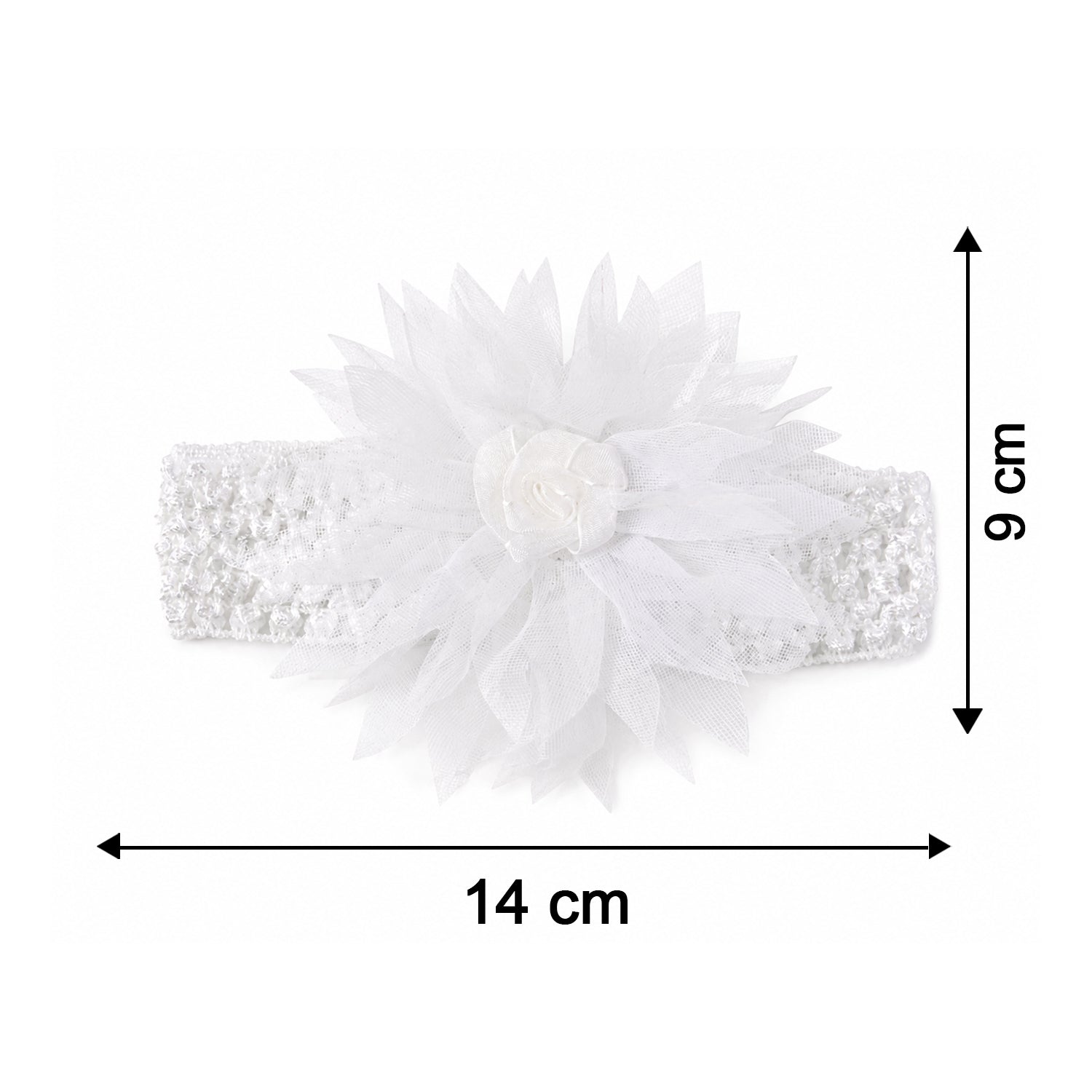 Soft elastic floral baby headband by Wukusy, stretchable and stylish hair accessory for infants with colorful flower design.