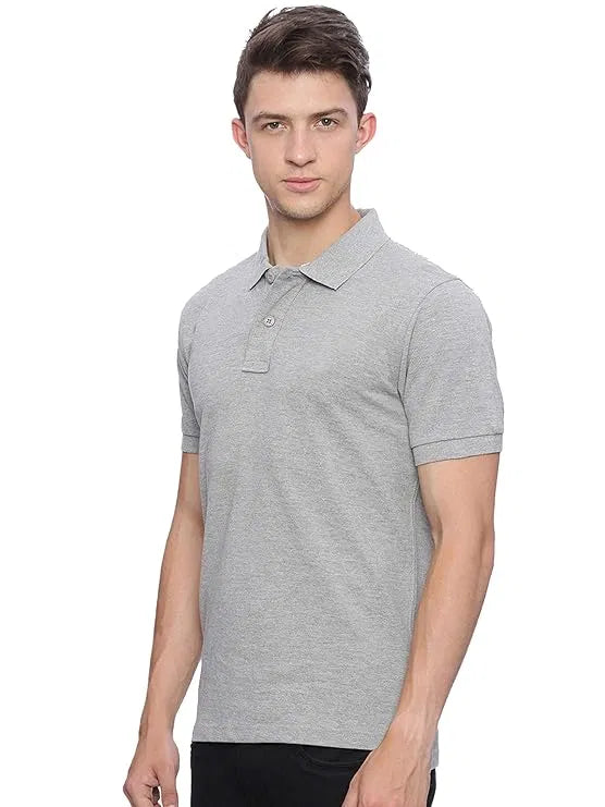 Set of two multicolor men's Polo T-shirts by 24533, casual short-sleeve T-shirts for men, displayed flat in the image.
