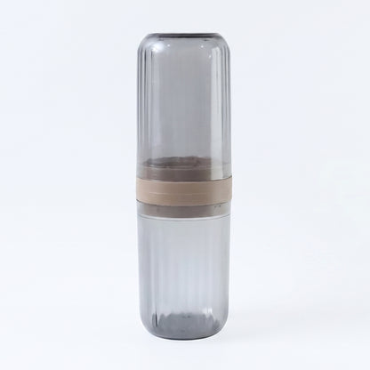 Wukusy portable plastic travel foldable glass, compact and lightweight for on-the-go use, shown folded and unfolded.