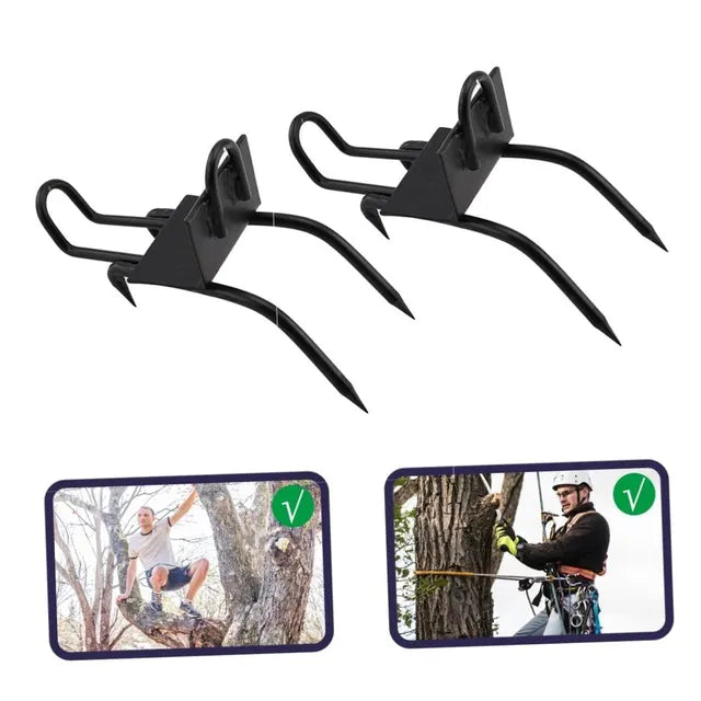 Pair of multi-tool tree climbing gear for gardening, featuring adjustable straps and sturdy construction for safe outdoor use.
