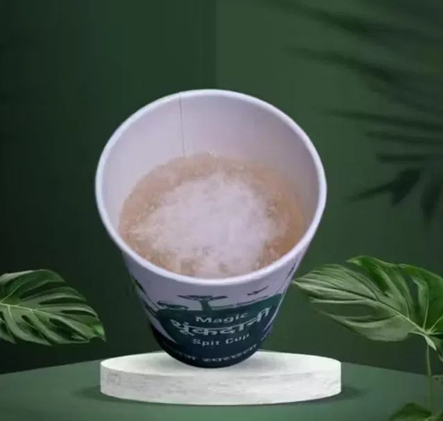 Pack of 10 Magic Disposable Spit Cups by 25544, solidifies liquids, ideal for home, office, patients, and car use.