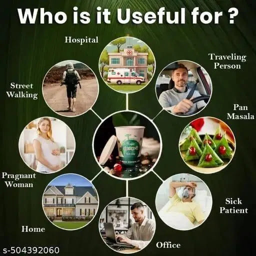 Pack of 10 Magic Disposable Spit Cups by 25544, solidifies liquids, ideal for home, office, patients, and car use.
