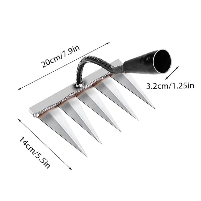 Teeth carbon steel garden weeding hand tool from 25560, ideal for precise garden weed removal.