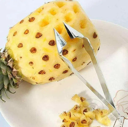 Stainless steel pineapple eye remover paper clip from 25560, designed for securing papers with a decorative pineapple eye shape.