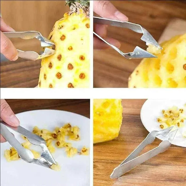 Stainless steel pineapple eye remover paper clip by 25560, featuring a pineapple design and durable metal construction.