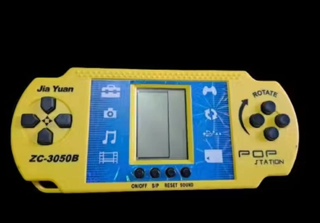 POP Station Hand Console video game from 26015, a portable travel and pocket gaming device with colorful controls and screen.