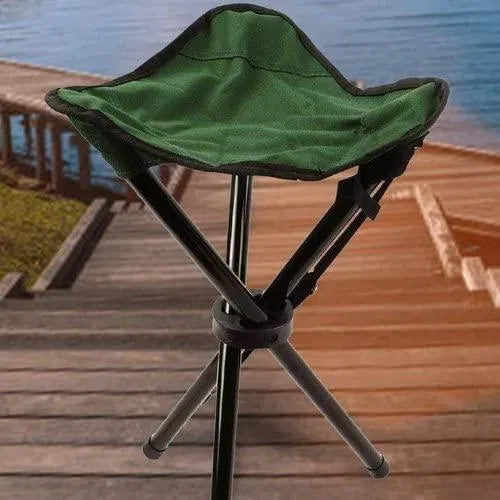 Portable mini tripod stool from 26041 camping survival kits, compact and lightweight for outdoor use.