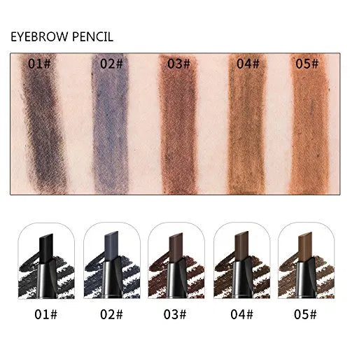3-in-1 waterproof eyebrow kit for women includes black brown brow pencil, powder, and brush for natural eyebrow makeup.