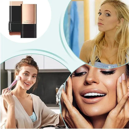 Korean 2-in-1 Glass Skin Foundation Stick by 26041 showing the sleek, portable foundation stick with smooth glass-like finish.
